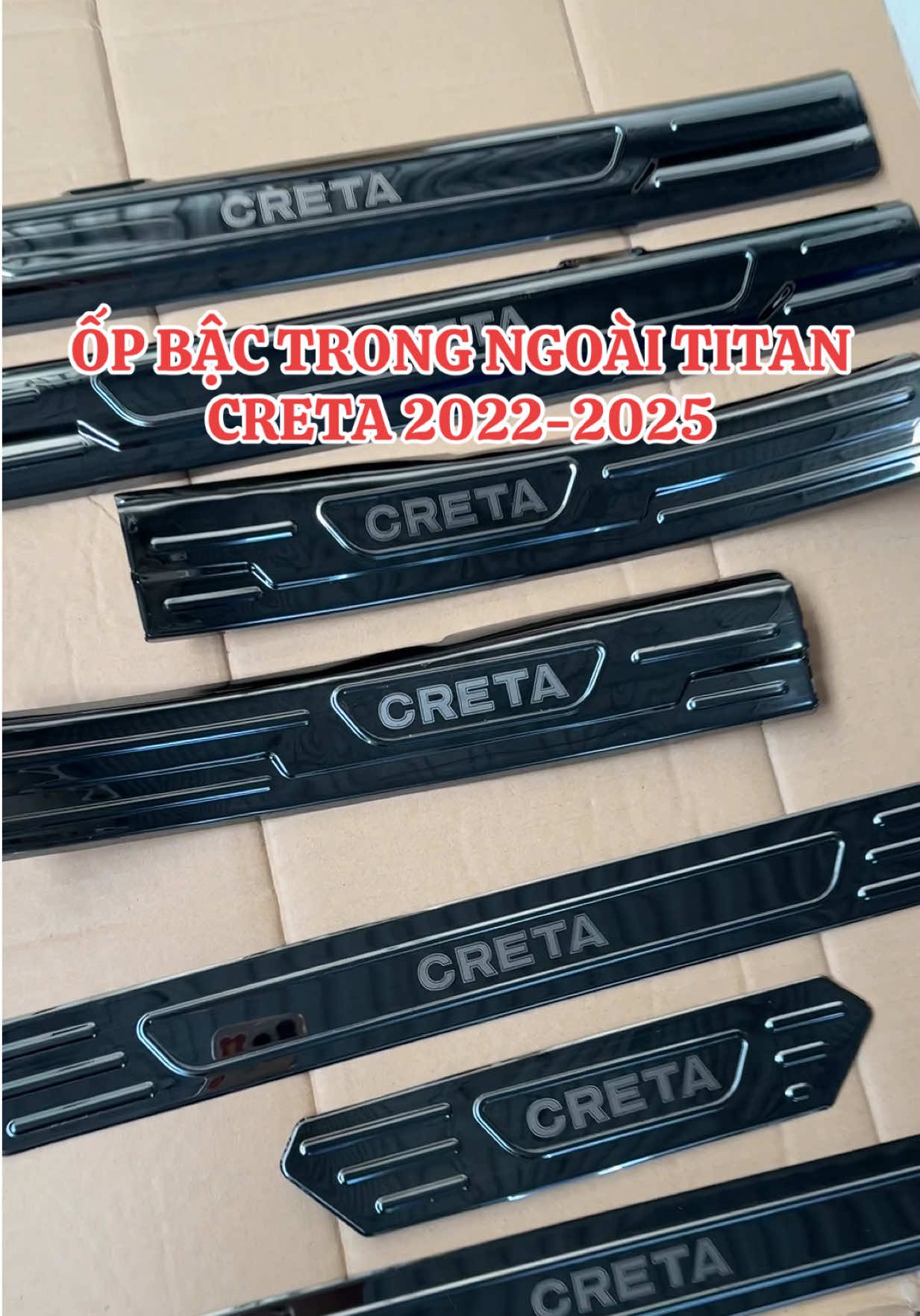 Ốp bậc trong ngoài titan CRETA 2022-2025 #xuhuong #opbaccreta #creta #phukiencreta #nepbuocchan 