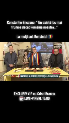 🇷🇴 La mulți ani, români de pretutindeni! 🇷🇴 De 1 Decembrie, Constantin Enceanu a intrat în direct la Exclusiv VIP cu Cristi Brancu  și a transmis un mesaj emoționant tuturor celor care simt și trăiesc românește, oriunde s-ar afla în lume.  