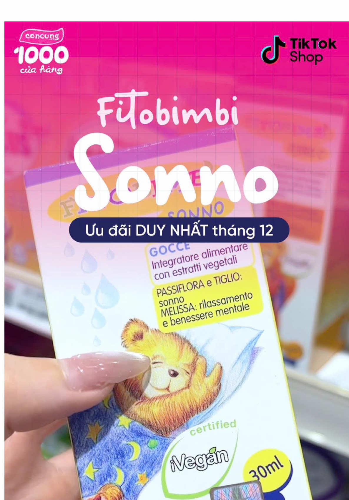 Siro Fitobimbi Sonno giúp bé ngủ ngon, ngủ sâu giấc #ConCung #LoveConCung #fitobimbisonno 