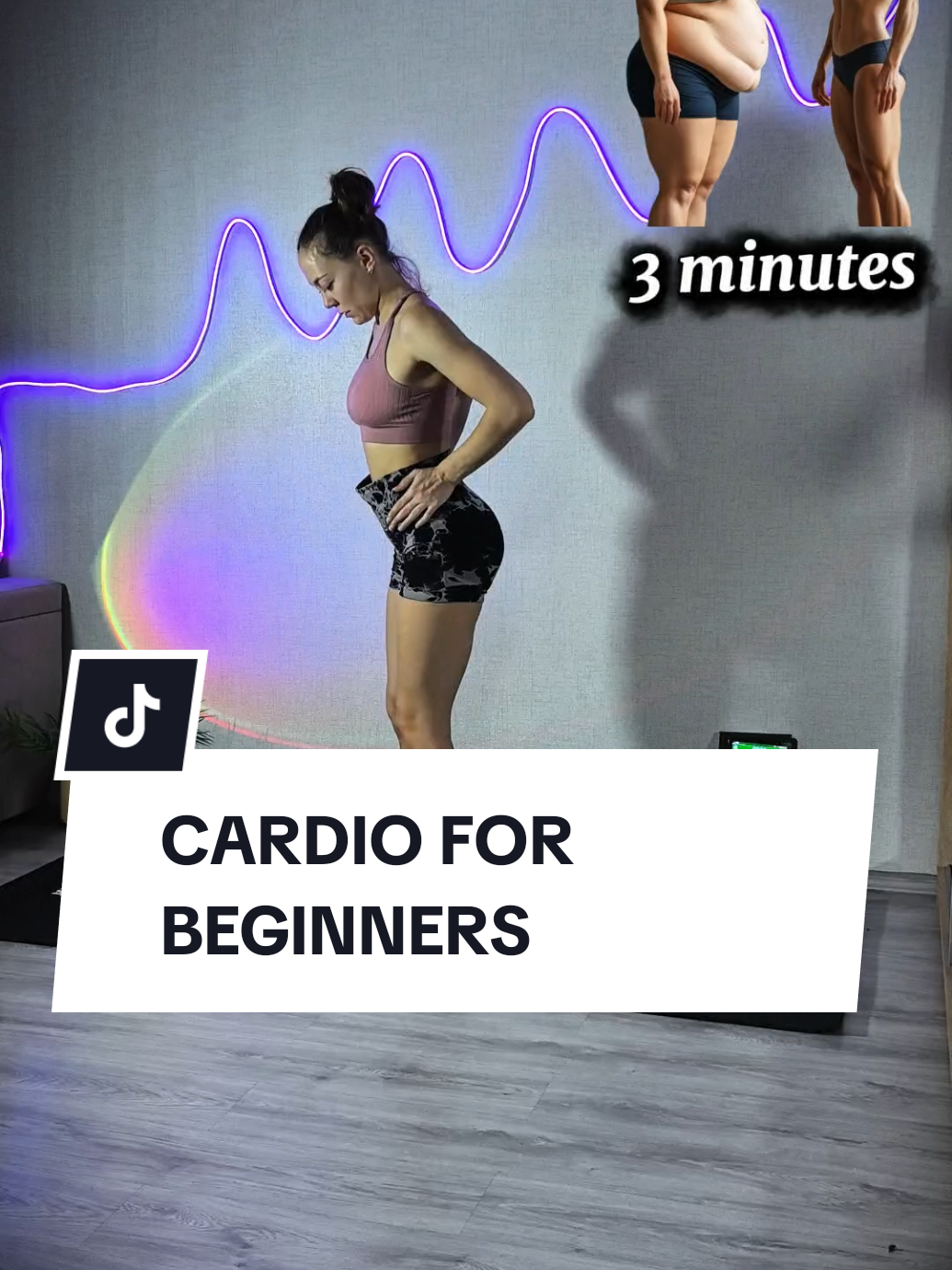 Cardio workout for beginners. 🔥 loss fat at home 3 minutes 20 seconds work 10 seconds rest Do 3-6 rounds #tabataworkout #workoutroutine #cardioworkout #Fitness #motivation 
