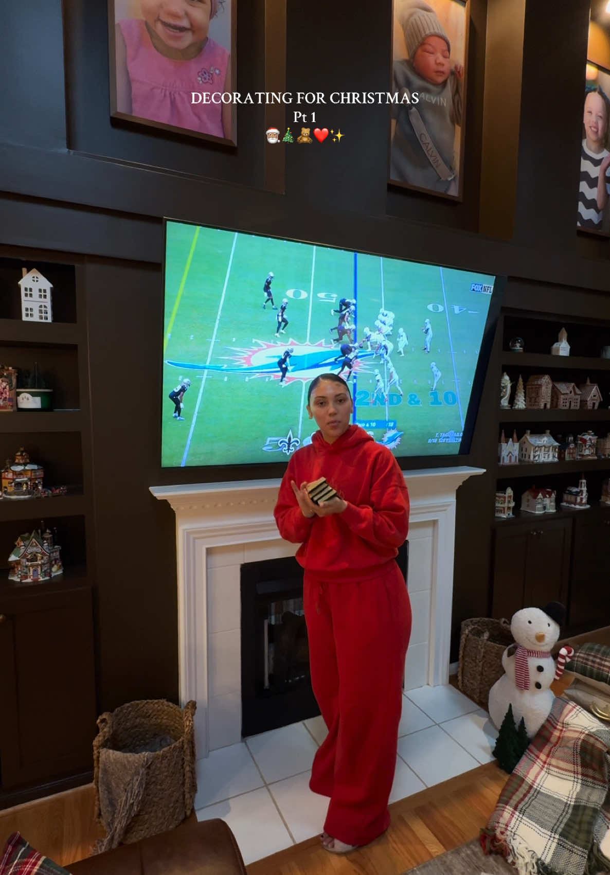 I’ll be back with the second half of decorating🤭❣️ #christmasdecor #christmastree #momtok #momcontent #fyp 