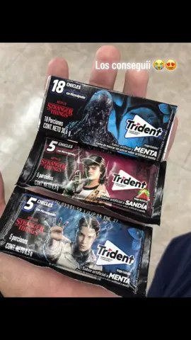 Por fin los pude conseguir 😭😭😭 #strangerthings5 #trident #strangerthings #vecna #parati 