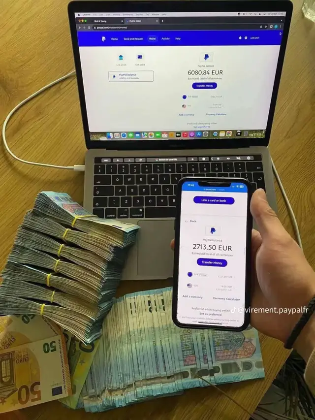 VIREMENTS DISPONIBLE PLAN PAYPAL INSTANTANÉ Viens te faire des thunes y'a aucun risque Juste besoin de ton mail ou QR PayPal et tu reçois le virement Instantané Le S 50€r =1000€ 100€/ T2500€ ③ 150€ - 3500€ $5 200€ +4750€6 250€ & 5000€