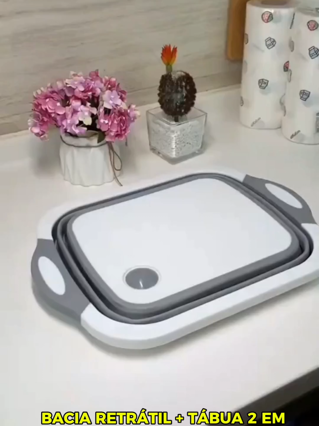 🔥 BACIA RETRÁTIL E TABUA DE CORTE MUITO UTIL FACIL DE GUARDAR Quer o link? Comenta 