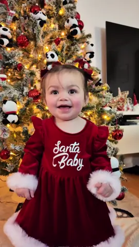 Our little “Santa baby” is already making December magical🥰 #baby #christmas #santababy #christmastree #cutebaby 