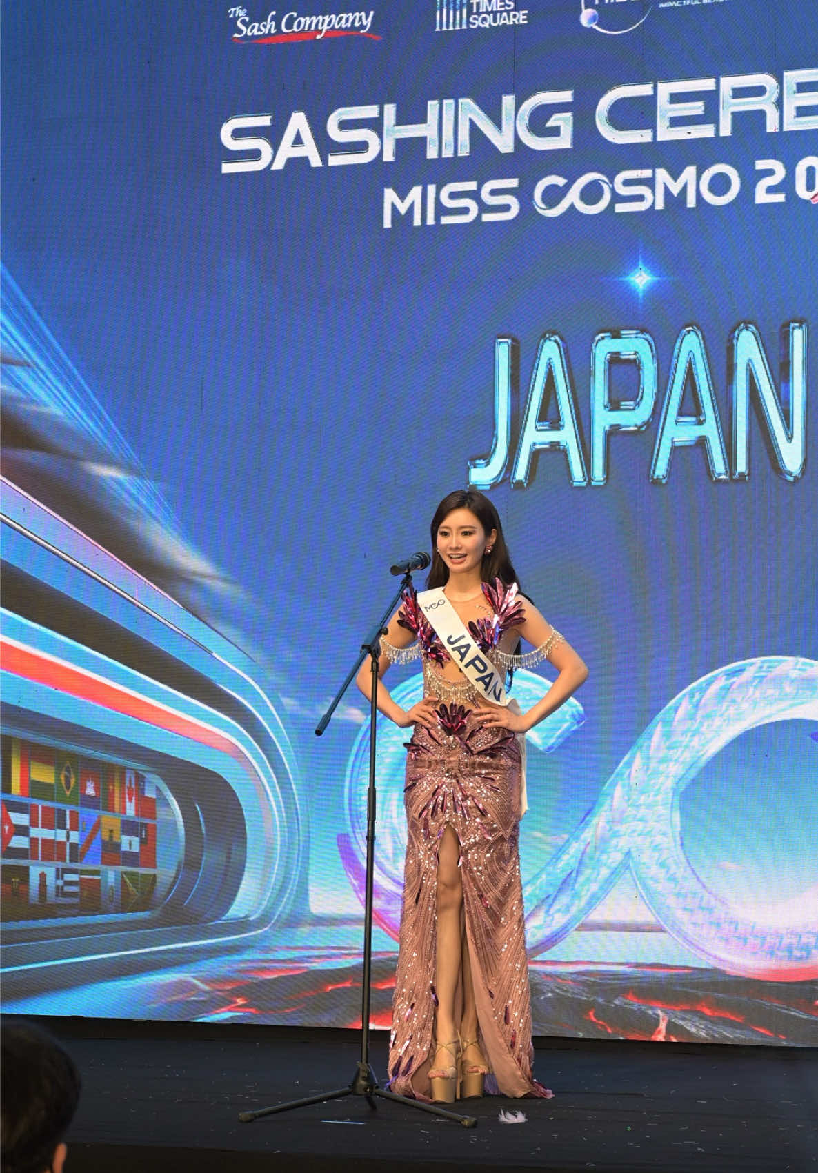 The Welcome Dinner & Sashing Ceremony | Miss Cosmo Japan - @Maria Ishida  #HueTimesSquare #MissCosmo #ImpactfulBeauty #MissCosmo2025 #RisingDragon