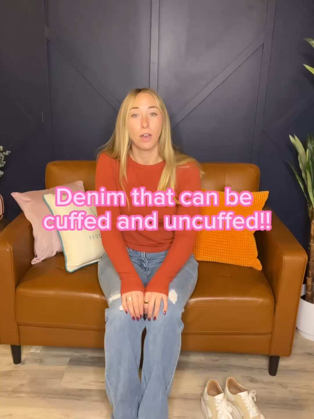 When to cuff and when to uncuff. Heels give that clean uncuffed look with a cool, relaxed bunch. Switch to sneakers and the cuff comes out to play. Two ways to wear the same denim and both look right. #giftsforher #tiktokshopcybermonday #winterfashion #boots #over50style #over40style #midsizefashion