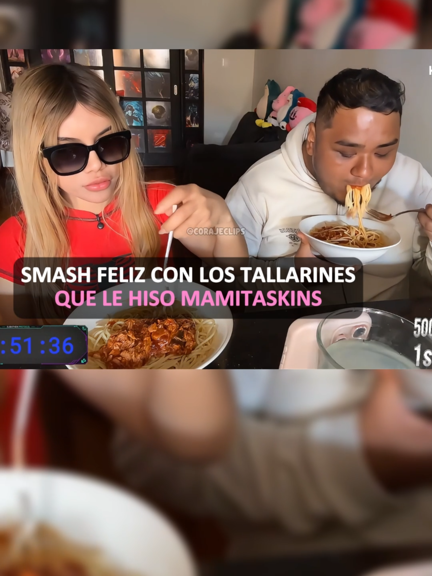 SMASH FELIZ CON LOS TALLARINES QUE LE HISO MAMITASKINS#sandraskins @sandraskins #dota2 #smashdota #humor #fyp