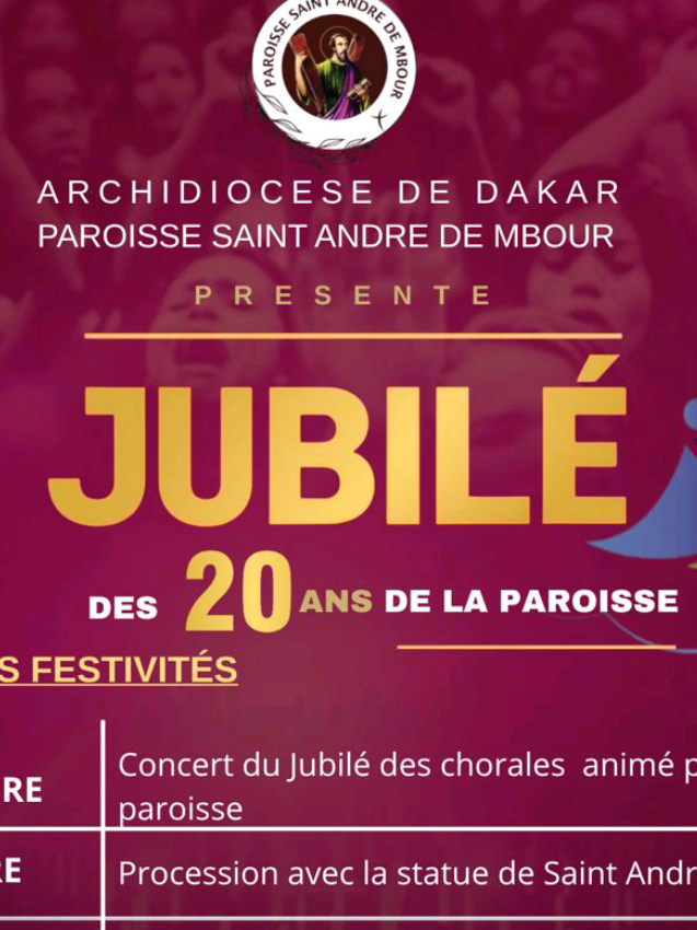#20ans d'existence  jubilons dans le nom du Seigneur avec la paroisse St André de Mbour@Chorale Saint André de Mbour @Hubert Faye @MILZO MBAKA @DJ Peuk @PeterMike...#CapCut 