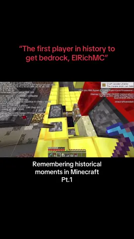The first player in history to get bedrock, ElRichMC.(Pt.1)#fyp#Minecraft#viral#foryoupage❤️❤️ 