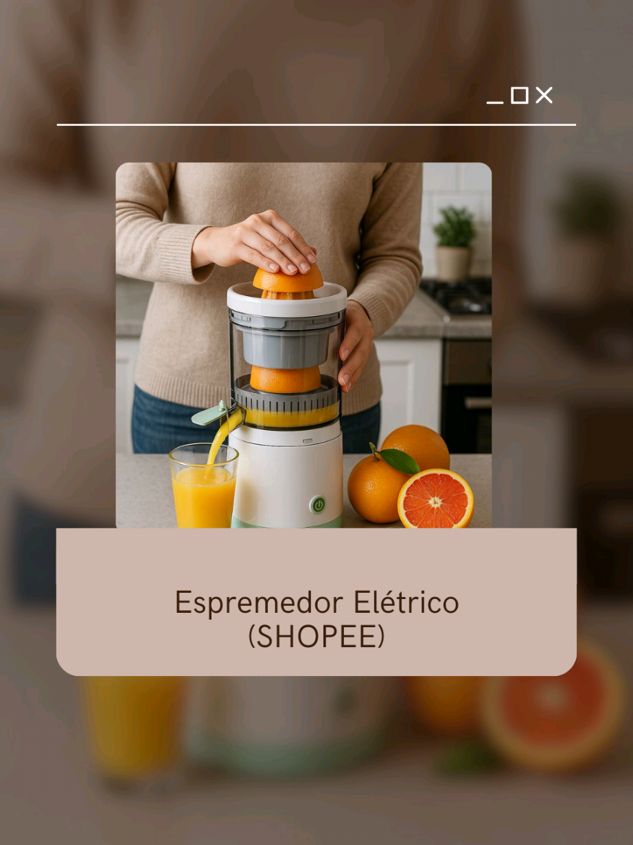 ✨ Comece seu dia com mais sabor e zero esforço! 🍊⚡ O Espremedor Elétrico é aquele item que transforma a rotina: suco fresquinho em segundos, sem bagunça e sem fazer força 😍 Perfeito para laranja, limão e outras frutas cítricas — prático, rápido e indispensável na cozinha! #MarguttiStore #EspremedorEletrico #CozinhaPrática #SucoNatural #fypage 