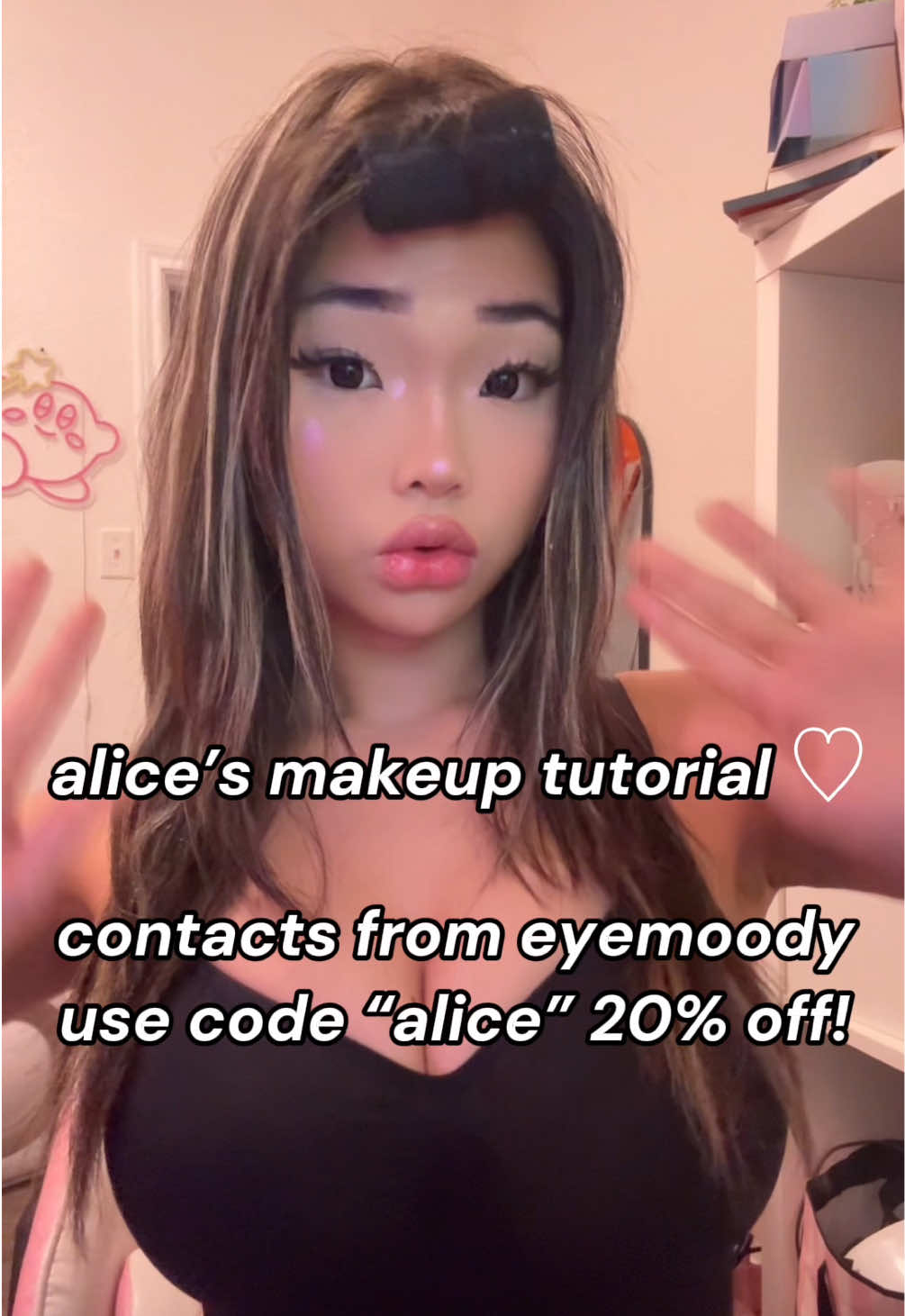 @Eyemoody Colored Contacts use code alice for 20% off! #dollmakeup #asianmakeup #fyp #viral #makeuptutorial 