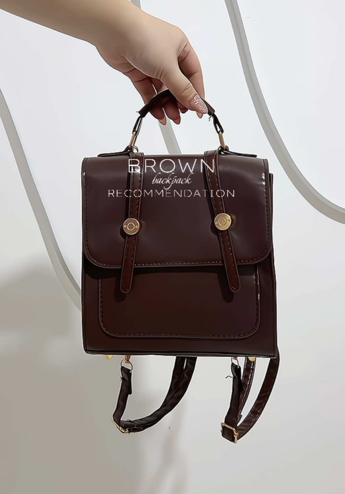 ─ spacious leather backpack ✨ #backpack #bag #brownbag #minibackpack #bagrecommendation 