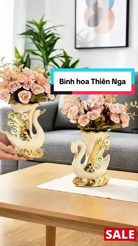 Bình hoa Thiên Nga decor siêu sang #xuhuongtiktok #metapdereview #binhcamhoagomsu #binhcamhoadep #dodecor 