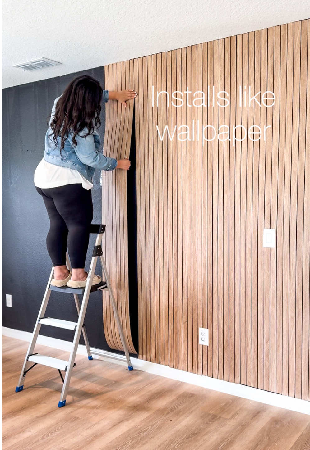 DIY wall with these peel & stick pieces! A super easy project you can do!! 😍 Shop on my Amazon & LTK storefront at the link in my bio! ♥️ #DIY #amazon #amazonfinds #Home 