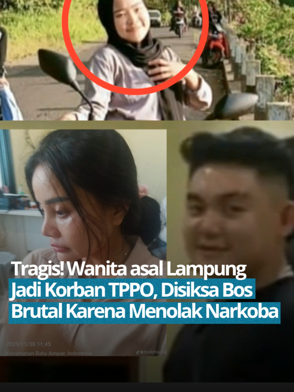Berangkat merantau untuk mencari rezeki… pulang hanya nama. Kisah tragis dialami Dwi Putri Apriandini (25), wanita asal Lampung yang ditemukan tew*s setelah diduga disiksa oleh pemberi kerja di Batam. Putri sudah dua tahun merantau setelah bercerai. Anak perempuannya ia titipkan pada keluarga di Lampung, sementara ia bekerja apa saja yang halal demi bisa pulang dan membiayai hidup. Sampai suatu hari, sebuah “pekerjaan bagus” ditawarkan temannya. Tanpa curiga, Putri mengiyakanharapannya sederhana: dapat ongkos untuk pulang. Namun sesampainya di sebuah rumah kawasan Jodoh Permai, ia baru sadar: itu adalah kontrakan ladies companion (LC). Di sanalah mimpi buruknya dimulai. Putri diduga dipaksa minum alk*hol, diberi nark*ba, dan ketika menolak, kekerasan langsung mengarah padanya. Agen MK yang dikelola pasangan Wilson & Meylika disebut menerapkan “penalti” bagi yang menolak jadi LC. Penyiksaan yang diterima Putri sangat brutal. Ia diikat, dilakban, bajunya dilepas, ditendang, dipuk*l—hingga akhirnya meregang nyawa. Polisi kini telah menangkap empat tersangka: – Wilson (pelaku utama) – Mami (kekasih Wilson) – Papi Tama (koordinator) – Papi Carles (koordinator) Kasus ini mengguncang Batam dan Lampung. Sosok ibu muda yang ingin pulang, justru menghembuskan nafas terakhir di tanah perantauan. #korbantppo #batam #lcbatam #tppo #lc 