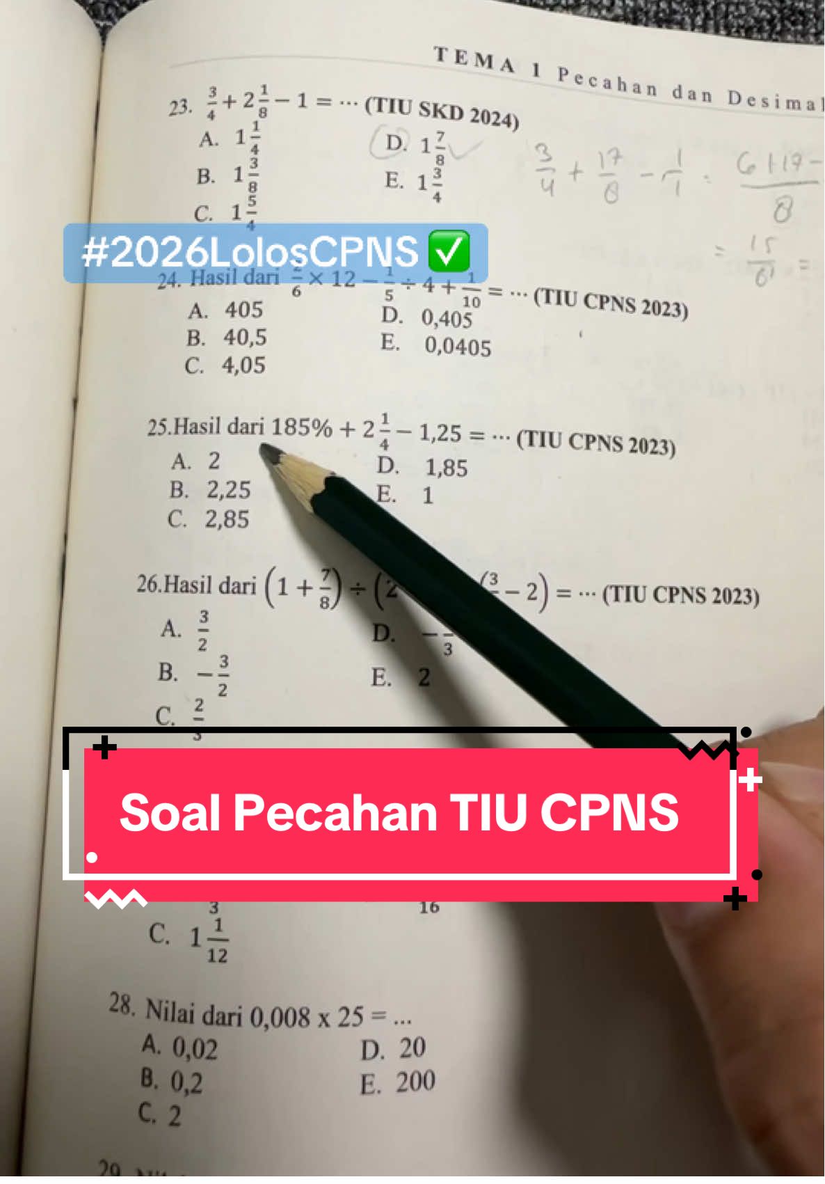 Perbanyak latihan soal untuk persiapan CPNS 2026 ya guyss 💯🙌🏻 Latihannya bisa banget pake buku ini, sudah lengkap contoh Soal + Pembahasan terus dapat bonus Tryout + Kelas Online GRATIS 🤩📕 #SiPalingAffiliate #LolosCPNS 