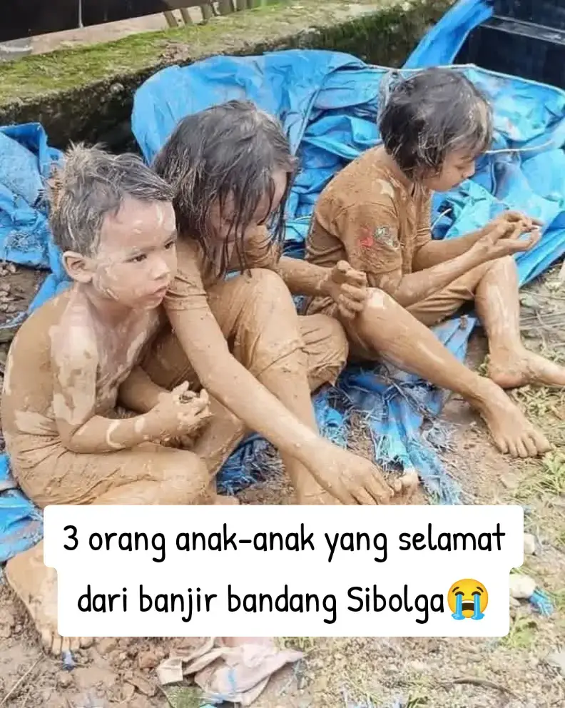 3 orang anak-anak yang selamat dari banjir bandang Sibolga😭 #fyp #banjirbandang #banjir #korbanbanjir 