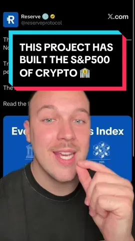 This project has built the S&P500 of crypto.  While everyone is focused on XRP for payments or Ai, Reserve Protocol has been focused on the multi trillion dollar INDEX market sector.  This means instead of investors having to try and find a single winner in crypto, they can now gain exposure to the top 20 assets in crypto, in one.  This is the future and worth paying attention to. #crypto #investing #cryptocurrency #xrp 