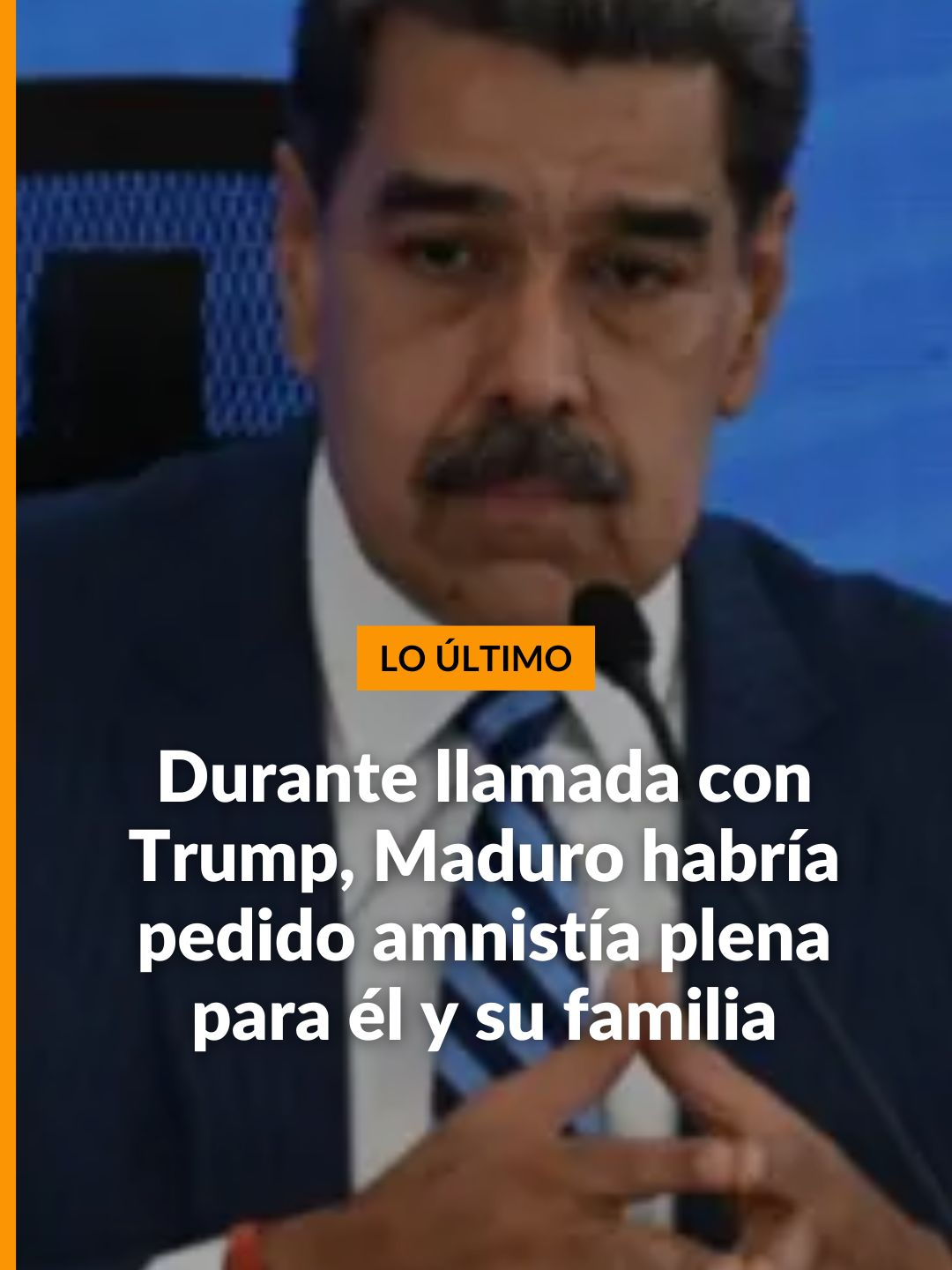 #LOÚLTIMO | Según la agencia Reuters, en la llamada telefónica con Trump, Nicolás Maduro habría pedido amnistía plena para él y su familia, remoción de sanciones de unas 100 personas y que la vicepresidenta dirija una transición antes de unas elecciones.  Siga la señal de Noticias Caracol en Vivo en noticiascaracol.com