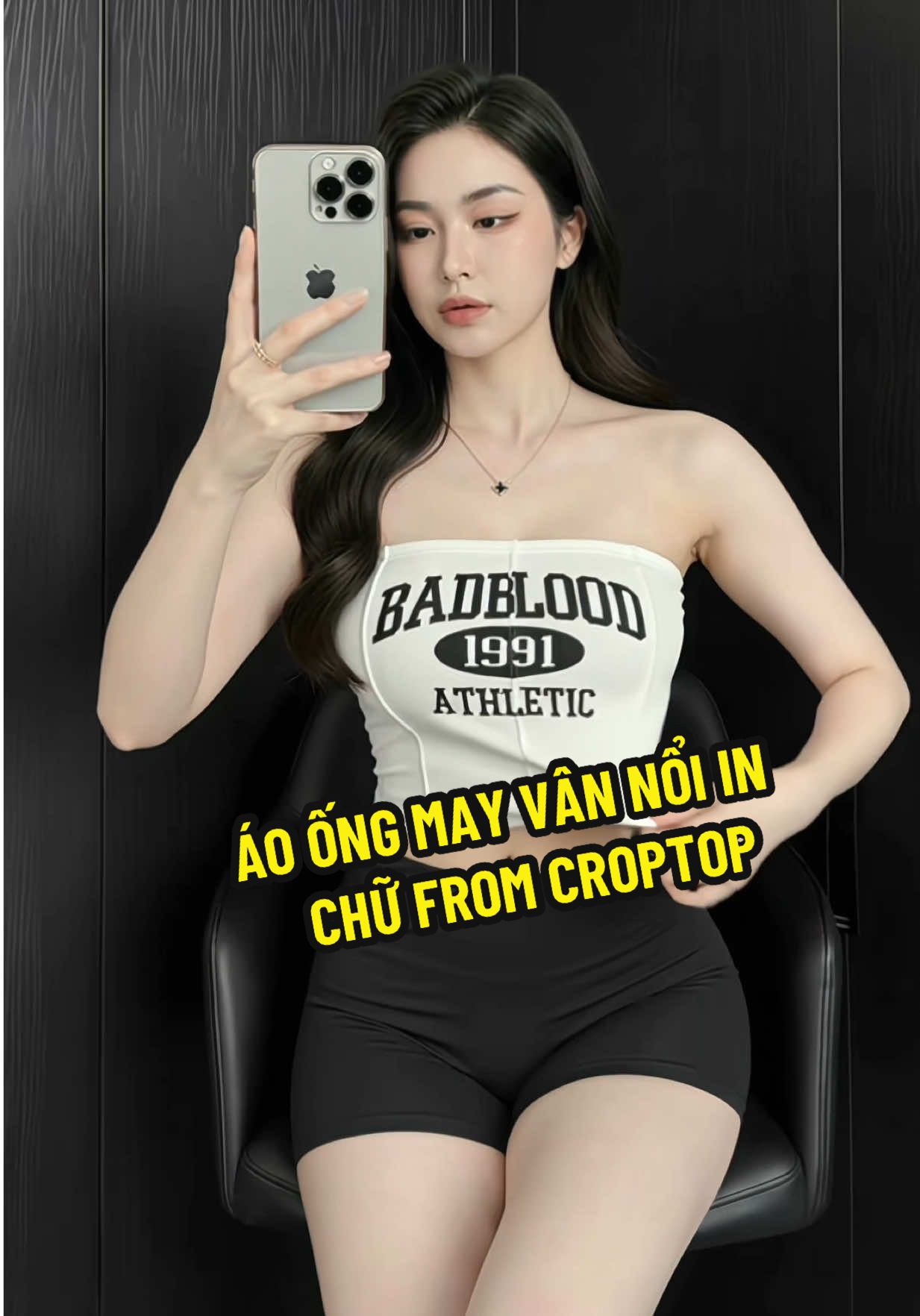 ÁO ỐNG MAY VÂN NỔI IN CHỮ FROM CROPTOP XINH#thoitrangnu #aoongnu #aoquay #badblood #HômNayMặcGì💕 