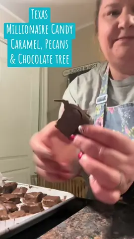 Texas Millionaire Candy is a recipe passed down from my late mother in law, and probably my husbands favorite Christmas treat! I’ve included the full recipe at the end, this delicious candy is kinda like a turtle, it’s pecans, homemade caramel and the clusters are dipped in chocolate. These are so incredibly delicious! They can be made early and put in the freezer. They keep a long time, I forgot some one year and we were eating them in the Summer. But usually these caramel pecan candies get ate up quickly!! So good! #texasmillionaire #candy #christmastreats 