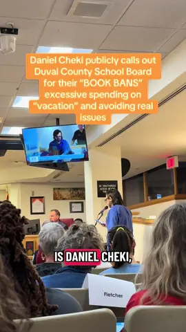 Daniel Cheki publicly calls out Duval County School Board for their “BOOK BANS” excessive spending on “vacation” and avoiding real issues #schoolboard #duvalcounty #publicschool #florida #jacksonville