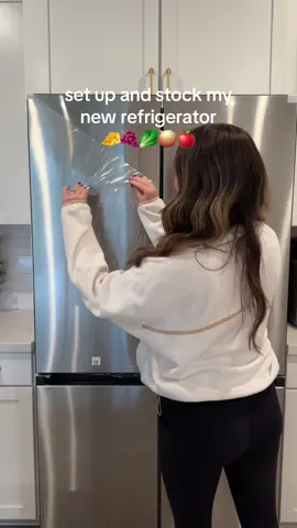 Set up and stock my new refrigerator with me ASMR style! #fridgerestock 