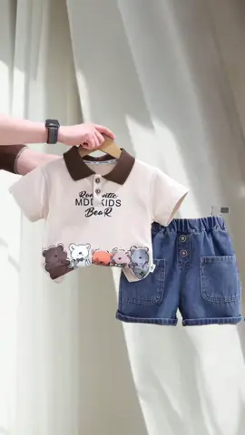Terno for kids boys shorts and polo shirt #ternoforboys #ternoforkids #kidsclothing #boysoutfit 