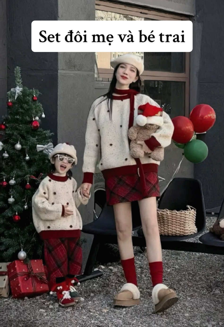 Set đôi mẹ và bé trai cùng diện Tết các mẹ hỏi đây ạ #thoitrangtreem #outfit #fashion #phoidoxinh #outfitideas 