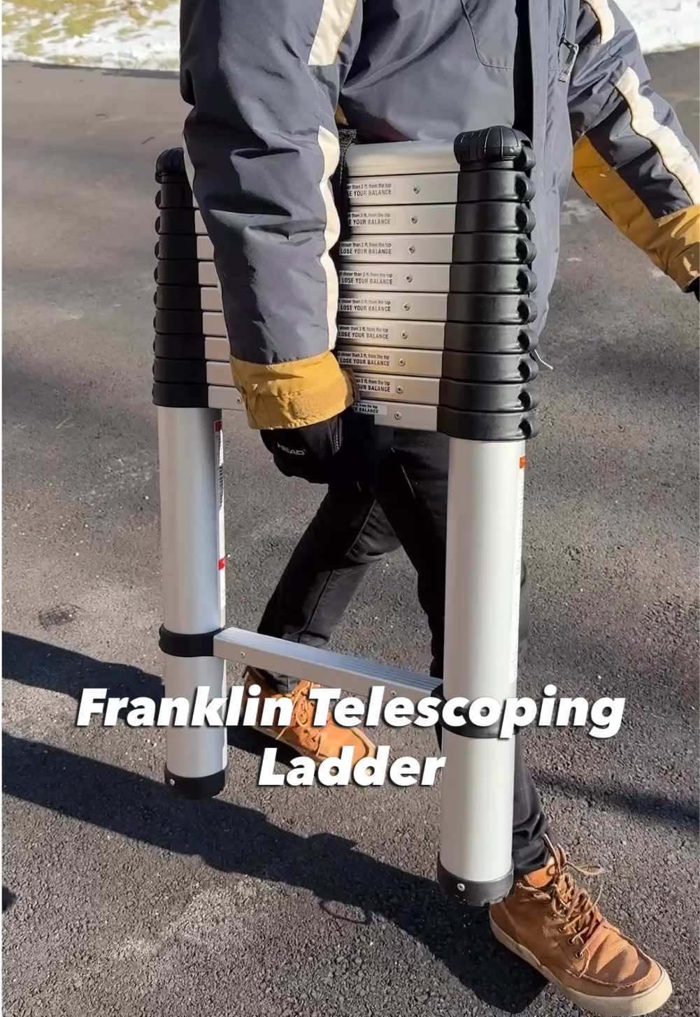The Franklin Telescoping Ladder has an innovative design that extends one foot at a time for up to 14’ of reach. Has a 250 lb. weight capacity. Only $149.99 at #HarborFreight.