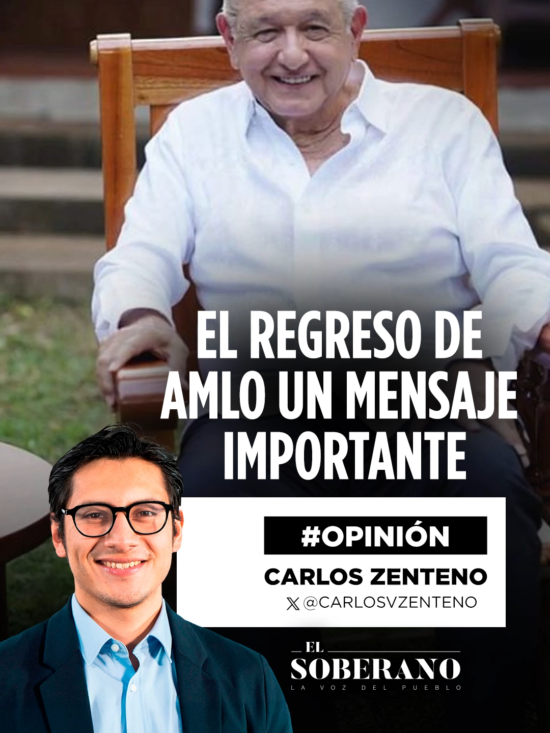 #Opinión 🎙 EL REGRESO DE AMLO, UN MENSAJE IMPORTANTE López Obrador reapareció para advertir que solo volvería si se amenaza la democracia, el mandato de Sheinbaum o la soberanía nacional, dejando claro su respaldo a la Presidenta. Opinión de: @carlosvijzent.