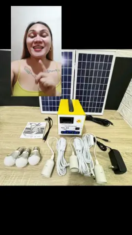 Original portable solar generator power station bank with solar  panel & LED light 12000mah. grabe ang ganda nito kaya order na. #solargenerator #powerstation #generator #ledlights #fyp 