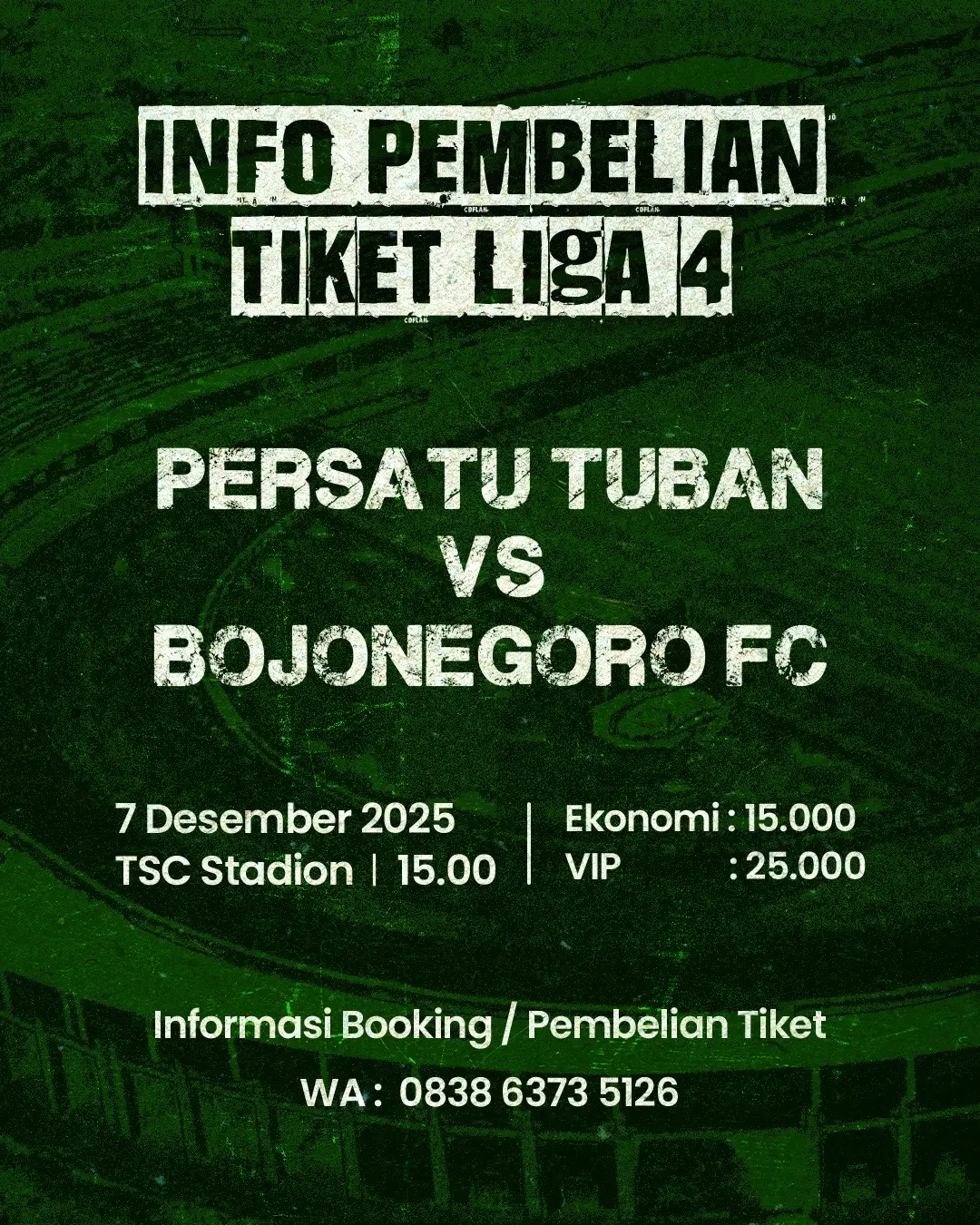Informasi pembelian tiket kalian bisa langsung menghubungi nomer wa di atas  #persatuday