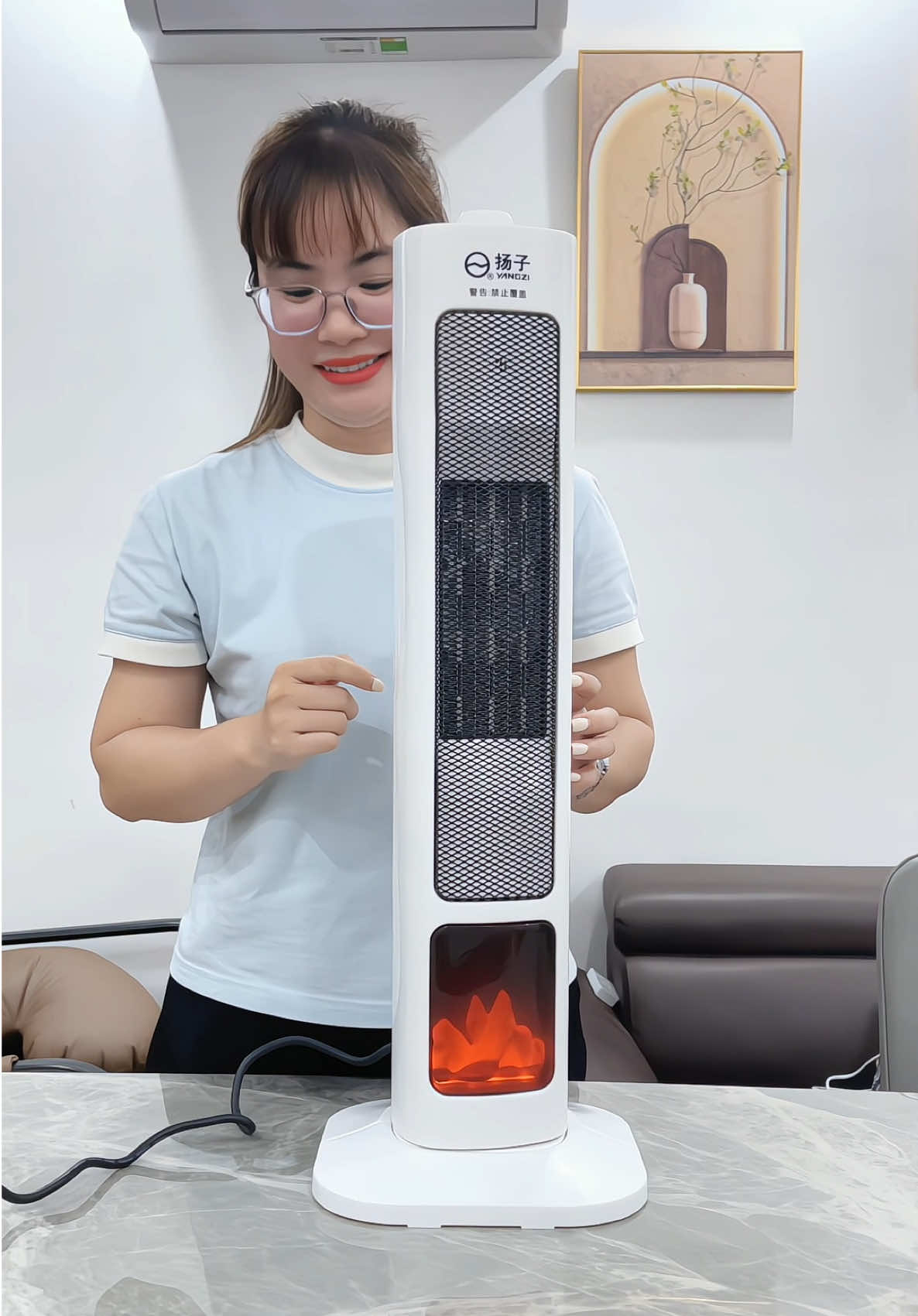 Quạt Sưởi Gốm Yangzi 3 Mức Độ Nhiệt Công Suất 2000w #xuhuong #maysuoi #quatsuoi 