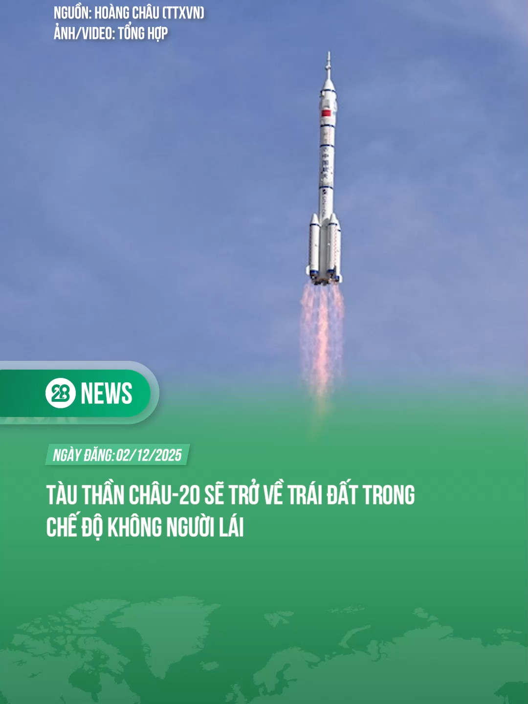 Tàu Thần Châu-20 sẽ trở về Trái Đất trong chế độ không người lái#theanh28 #theanh28news #tiktoknews