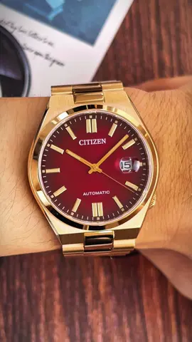 Đẳng cấp quý ông Citizen Tsuyosa  mặt đỏ dây vàng hồng size 40mm #citizen #citizentsuyosa #dongho #donghonam#donghochinhhang 