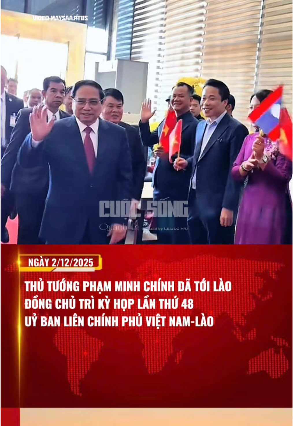 Thủ tướng Phạm Minh Chính đã tới Lào tham dự đồng chủ trì Kỳ họp lần thứ 48 Ủy ban liên Chính phủ Việt Nam-Lào từ ngày 2 đến 3/12/2025 tại thủ đô Viêng Chăn, theo lời mời của Thủ tướng nước Cộng hòa Dân chủ Nhân dân Lào Sonexay Siphandone. #cuocsongquanhta #tintuc #thutuongphamminhchinh #vietnam_lao #laos🇱🇦 