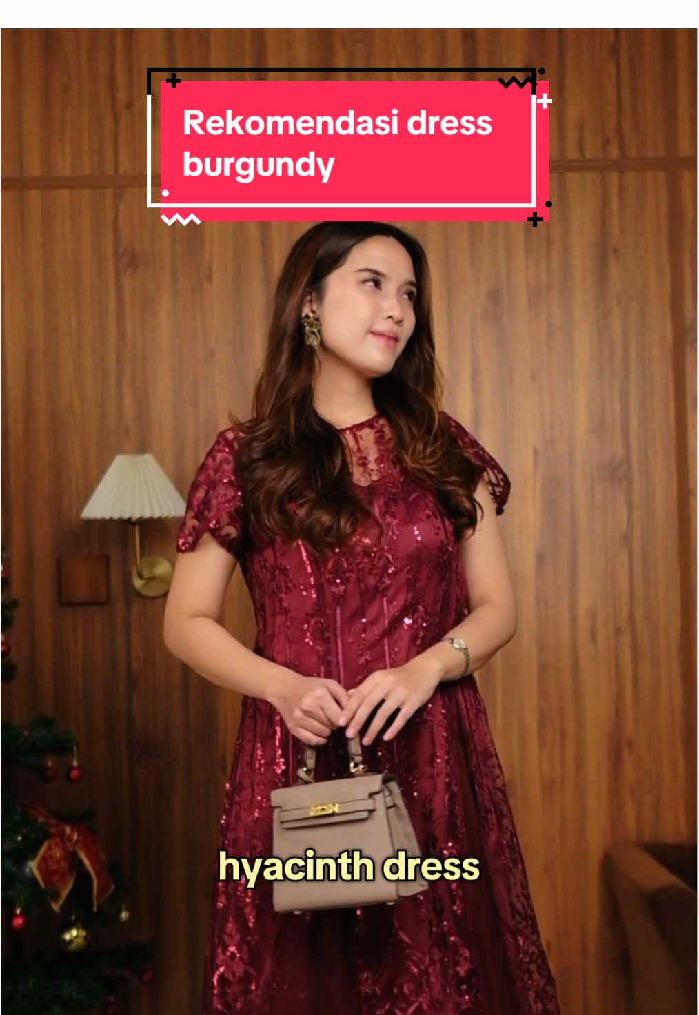 Rekomendasu dress burgundy buat natal 2025 #dressnatal #christmas #dressbrokat #dresselegant #dresspesta 