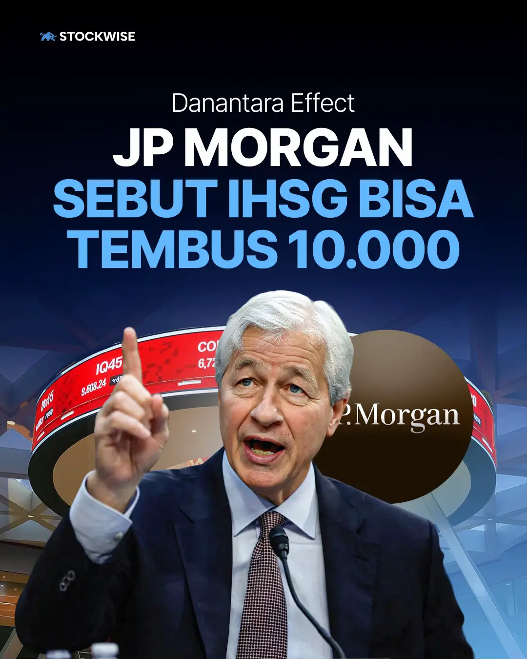 Berita: JP Morgan memperkirakan peluang kuat bagi IHSG untuk mencapai level 10.000 pada 2026. Proyeksi tersebut muncul seiring ekspektasi percepatan belanja pemerintah, dukungan pembiayaan dari Danantara, serta perbaikan kondisi makro global yang mendorong konsumsi domestik dan pemulihan laba emiten. Dalam laporan berjudul Indonesia Equity 2026 Outlook, tim riset JP Morgan menyampaikan bahwa setelah tahun politik 2025, pasar berpotensi memasuki fase pertumbuhan yang lebih konstruktif. JP Morgan menetapkan target dasar IHSG pada akhir 2026 di 9.100, menggunakan asumsi pertumbuhan laba 8% dan valuasi 15 kali earnings multiple. #saham #danantara #jpmorgan 