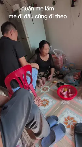 các chú qua chơi, bảo xuống nhà cho các chú xem mặt cũng kéo mẹ theo mới dám xuống 🤣 cứ ngồi nghe mẹ vs dì nói chuyện thôi.