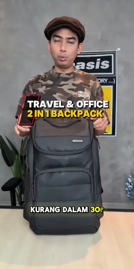 Beg fungsi 2 dalam 1 untuk bawa ke office boleh, atau nak bawa pergi travel pun sesuai. Golden Wolf Skywardz . #backpack #begoffice #travelbag #reviewbag #djangoempire 