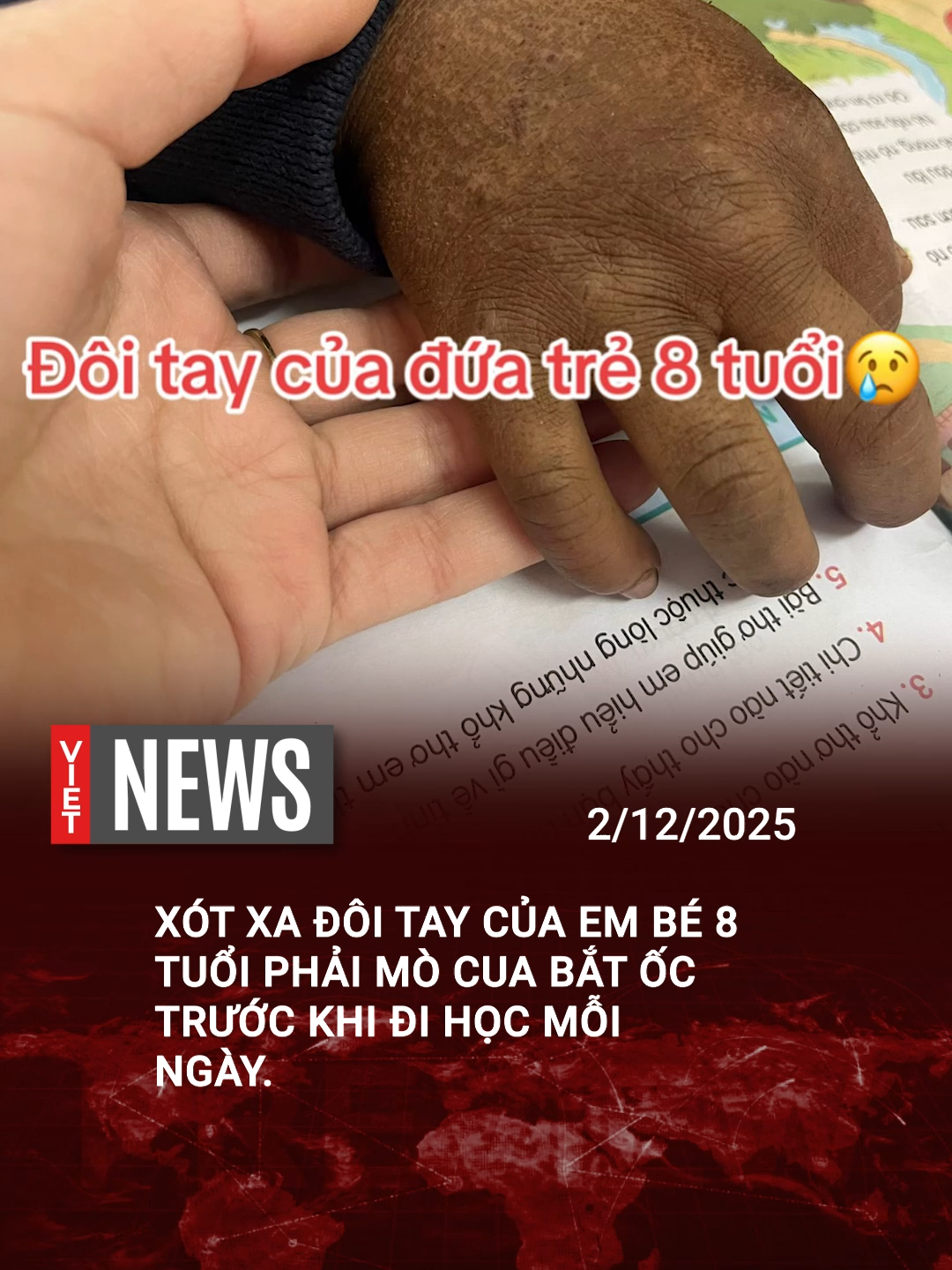 xót xa đôi tay của em bé 8 tuổi phải mò cua bắt ốc trước khi đi học mỗi ngày-#vietnews #vietnews09 #hot #tintuc #thinhhanh