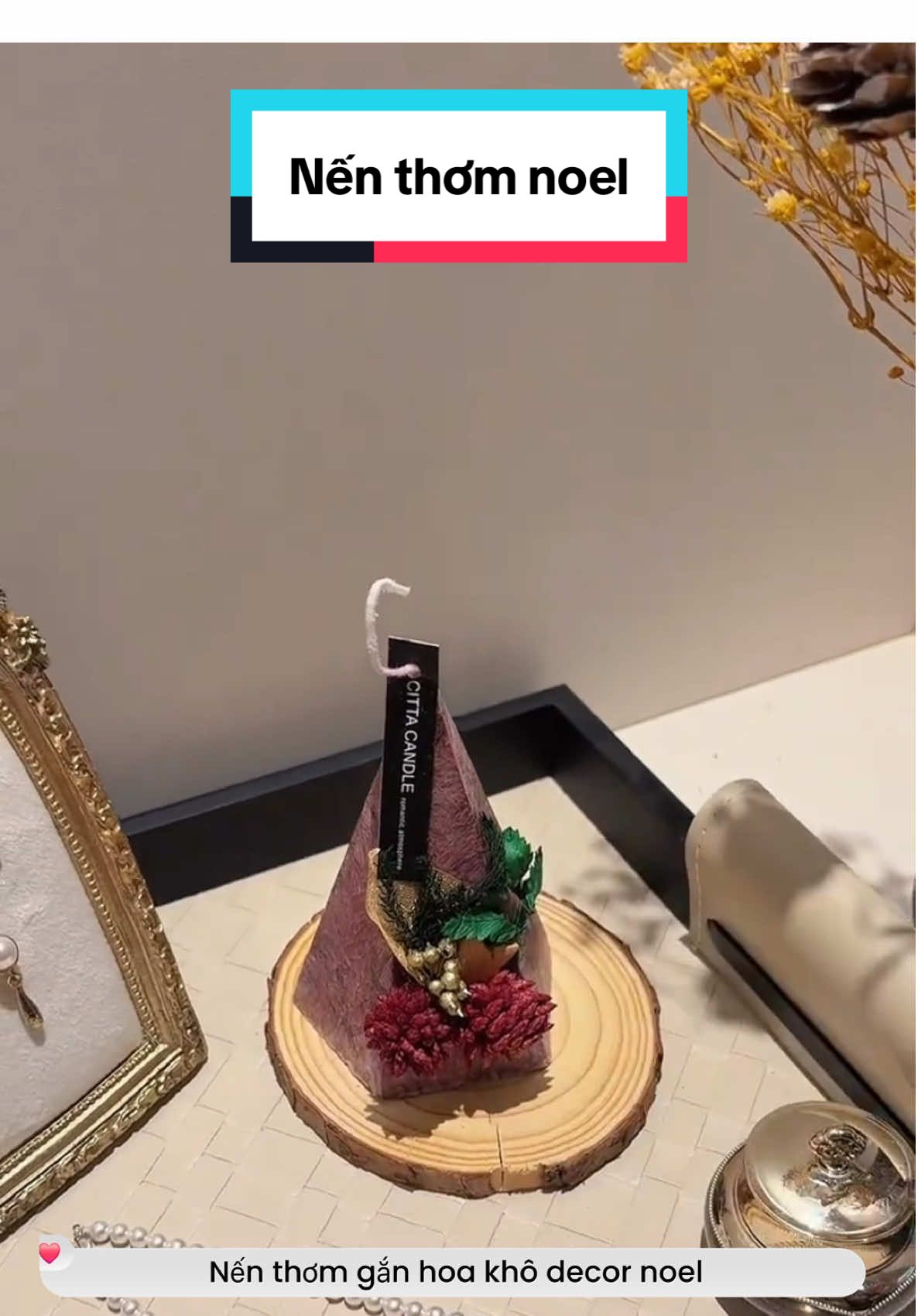 Nến thơm noel gắn hoa khô decor  #nenthom #nenthomhandmade #noel #thao2mai 