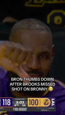LeBron was not liking that try 👀 #lebronjames #dillonbrooks #bronny #lakers #suns 