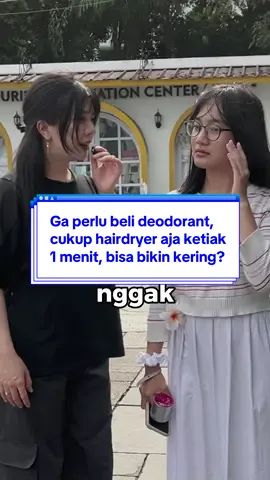 Ga usah beli deodorant, cukup hairdryer ketiak aja 1 menit uda bisa bikin kering ? Yok aku battle dengan deodorant yang biasa aku pake, mana yang beneran ampuh? 🥹 #fyp #viralvideo #viraltiktok #deoxide #antiperspirant 