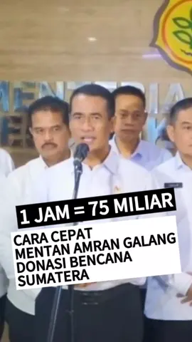 Dahsyat!. Dalam Satu Jam, Mentan Amran Galang Donasi Bencana Sumatera Capai 75 Miliar