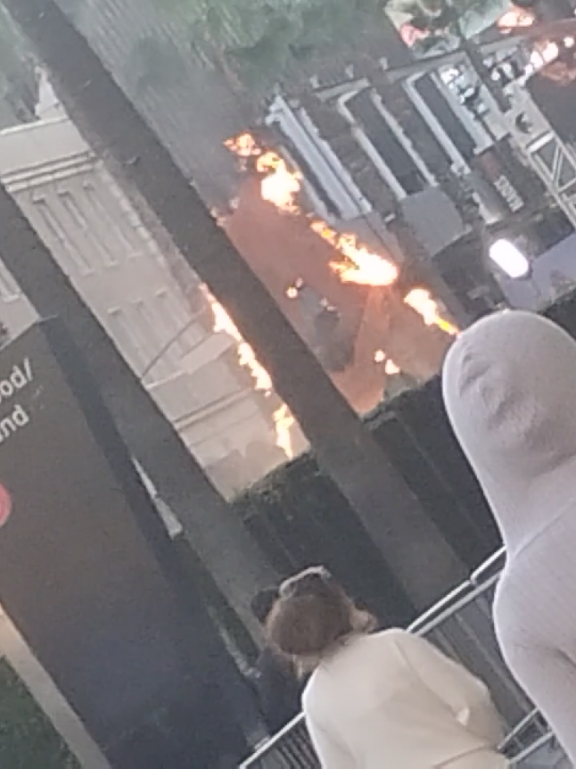 fire prop in Hollywood today 