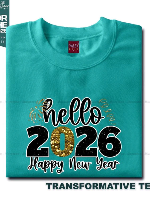 NEW 2026 HAPPY NEW YEAR YALEX TSHIRT UNISEX COTTON FOR MEN AND WOMEN ROUND NECK #newyear #tshirt #cotton #highquality #tiktokontrend 