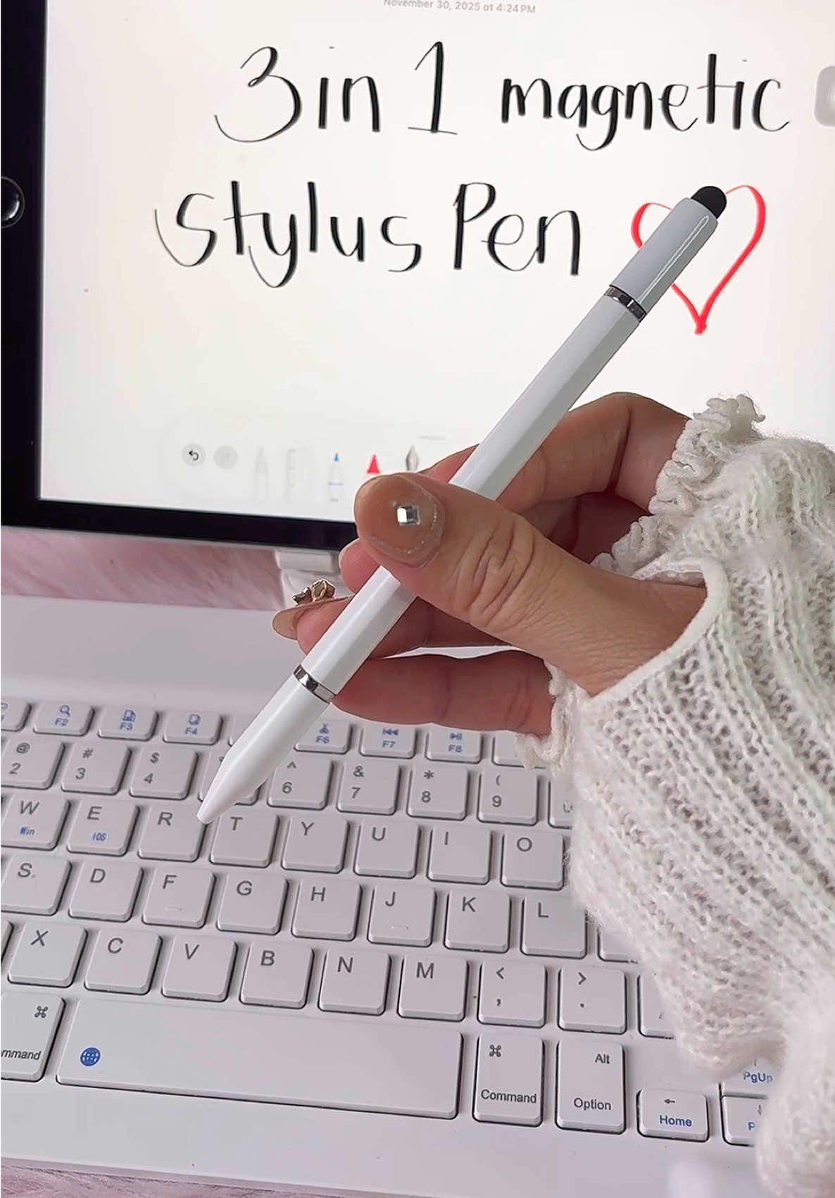 3 in 1 Magnetic stylus pen #styluspen #universalpen #styluspenforipad #nobluetoothneeded 